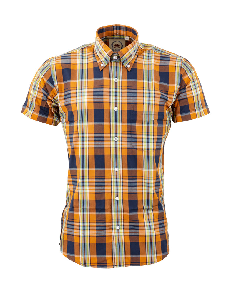 Men's orange Check shirt - CK 63