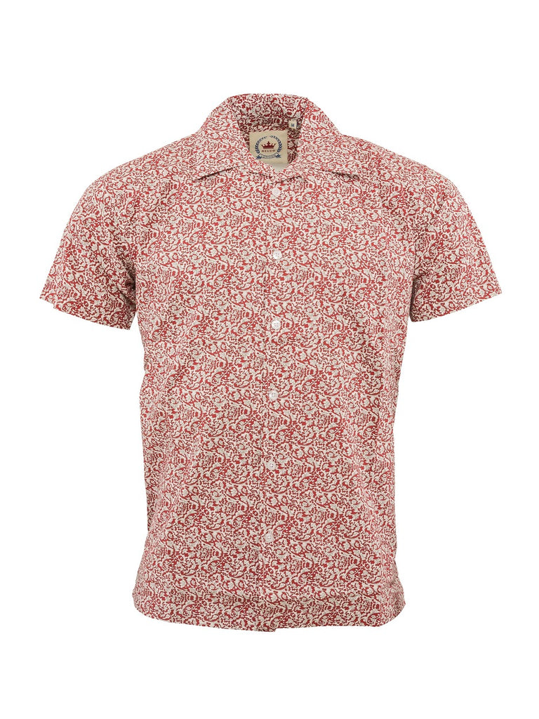 Hawaiian shirt - Off White / Red paisley design