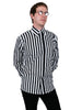 Vintage Shirt - Black and White Stripe