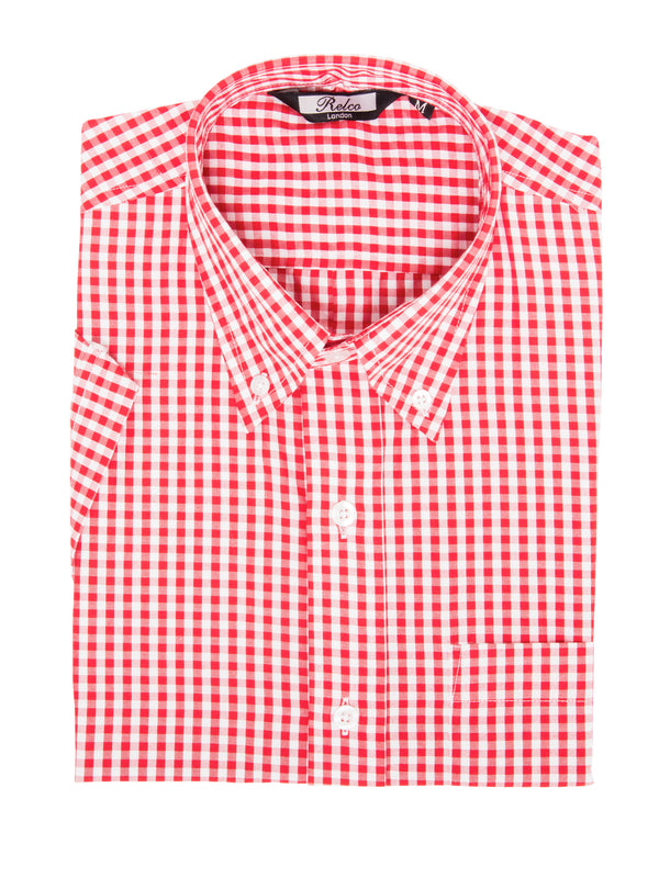 Short Sleeve Checkered Gingham Shirt - Multiple colours