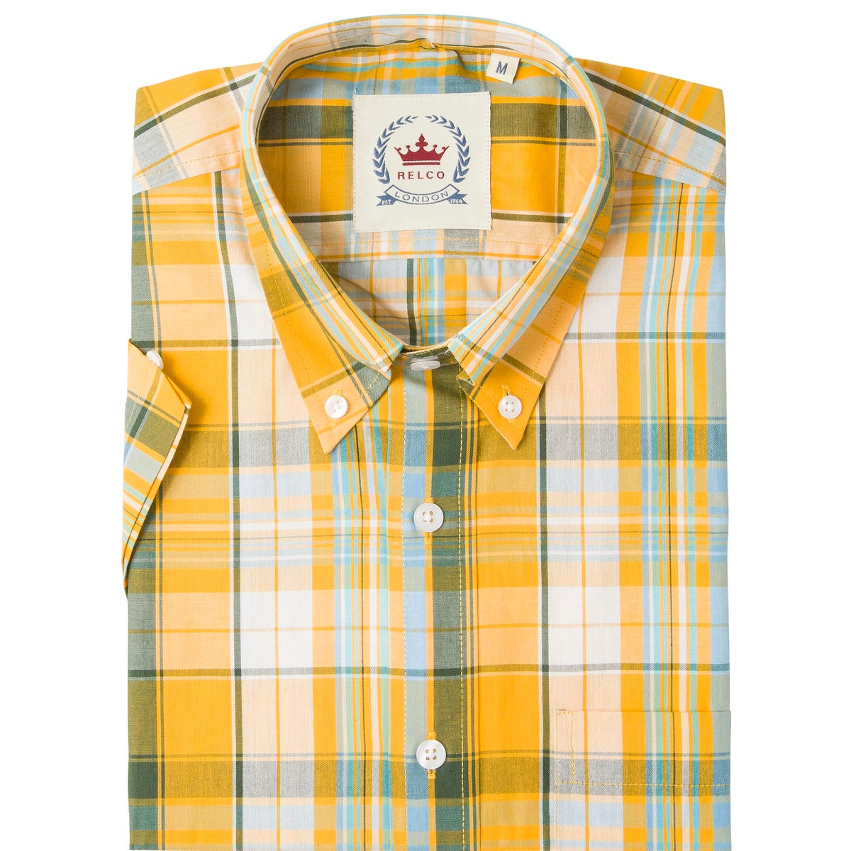 Men's Yellow check Shirt | Men's Vintage Shirt | Relco London