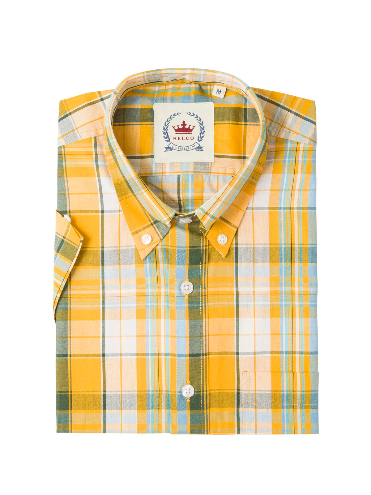 トップス 60s 70s check shirt yellow Men's Yellow check Shirt | Men's Vintage Shirt | Relco London