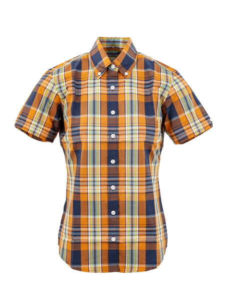 Ladies Orange check shirt - LSS 63