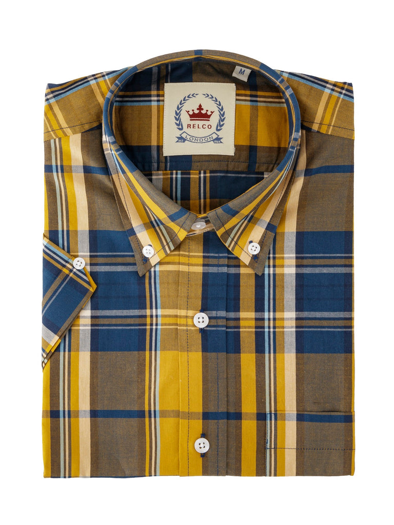 Men's Mustard & Blue Check shirt - CK 65