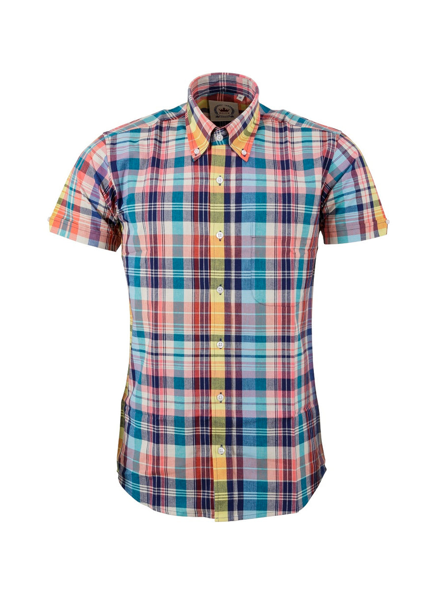 Ladies Multi coloured check shirt - LSS STCK 27 – Relco London