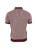 Men's Jacquard Dogtooth Knitted Polo - Burgundy