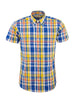 Men's Yellow & Blue Check Shirt- CK-60 - UP TO 5XL