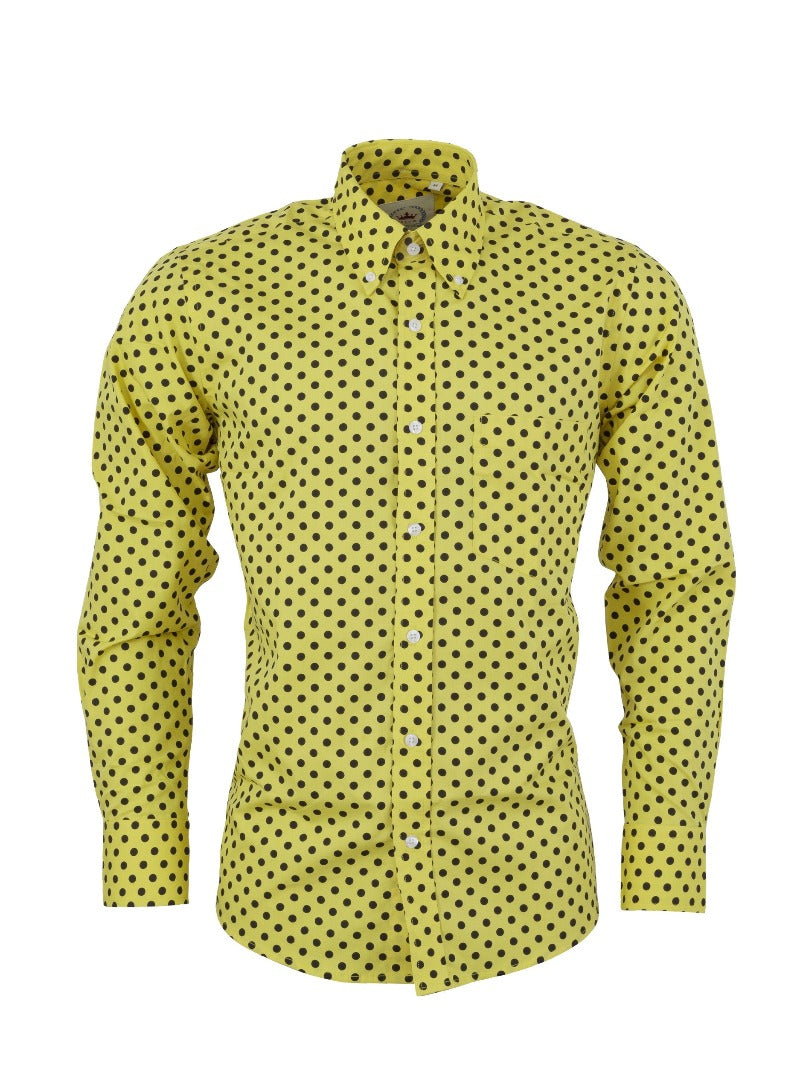 Mustard polka dot shirt new arrivals