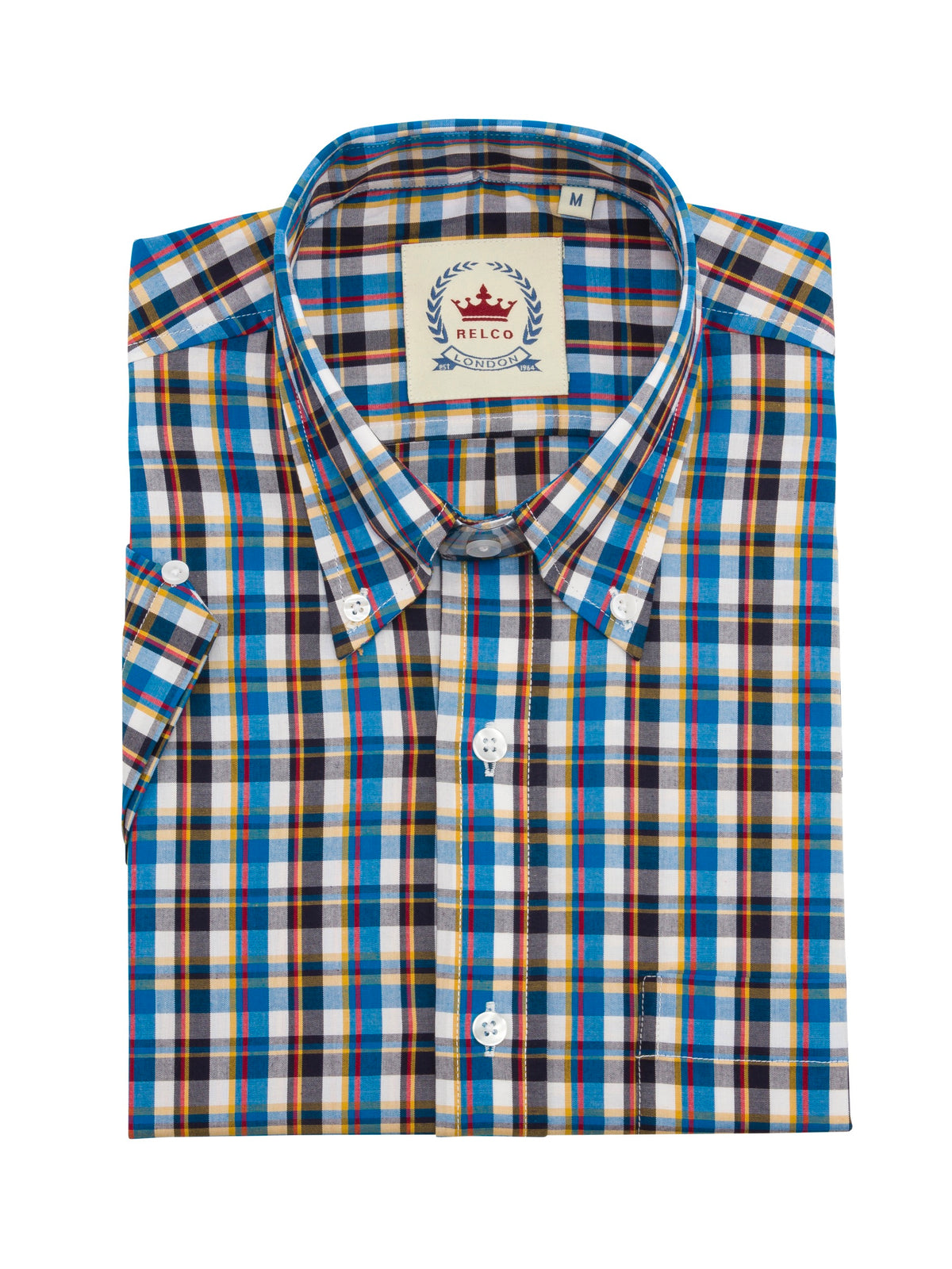 Mens Blue Checkered Shirt Relco London