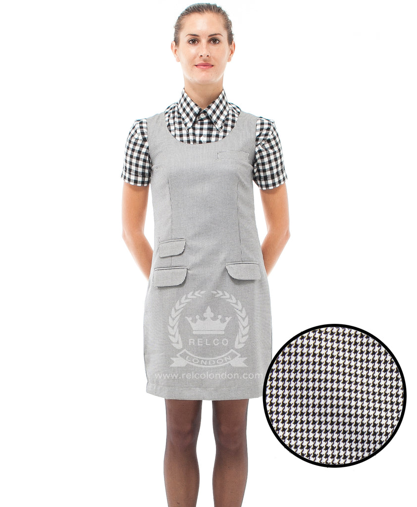 Dogtooth Pinafore Dress - Fully Lined