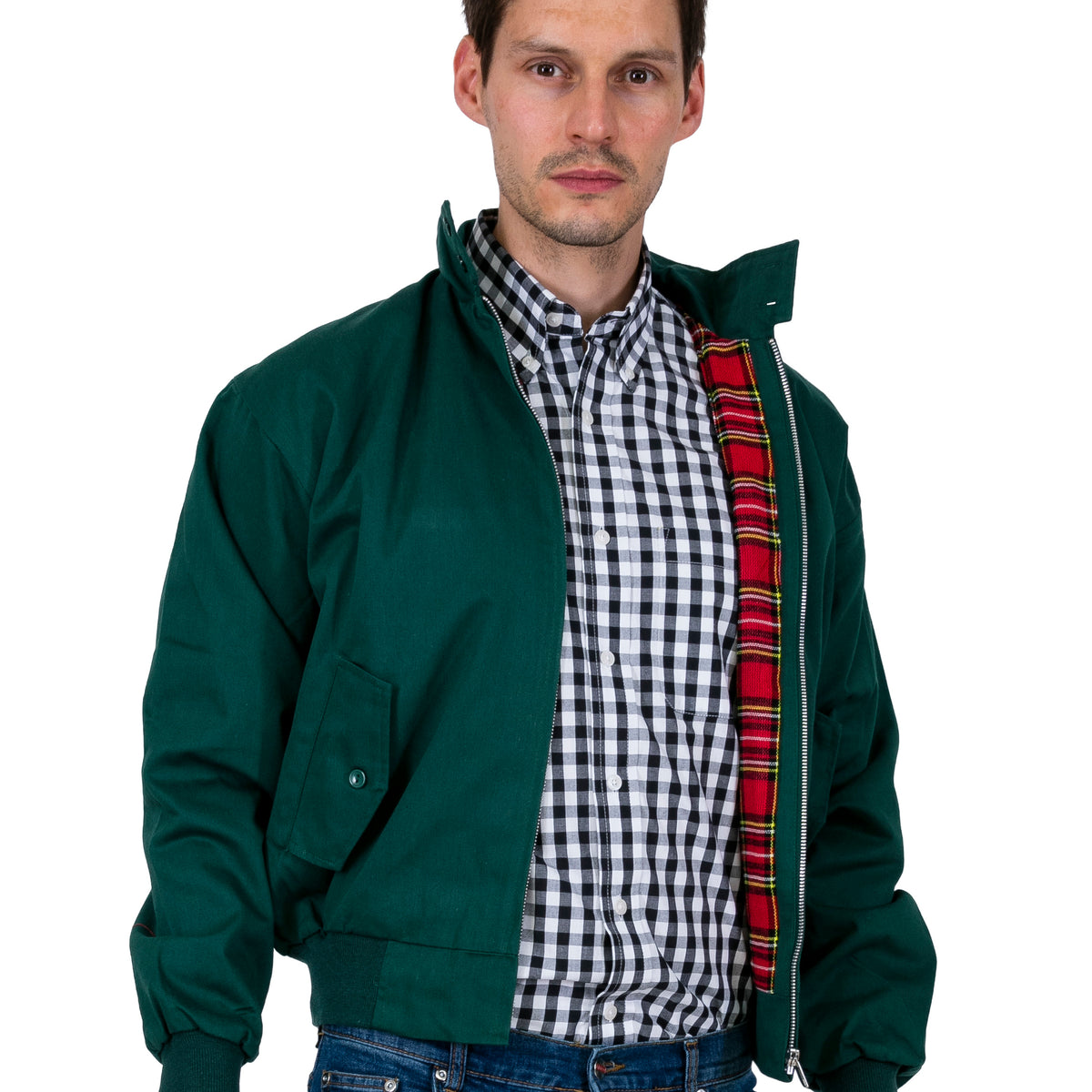 Bottle Green Mens Harrington Jacket Mod Jackets Relco London