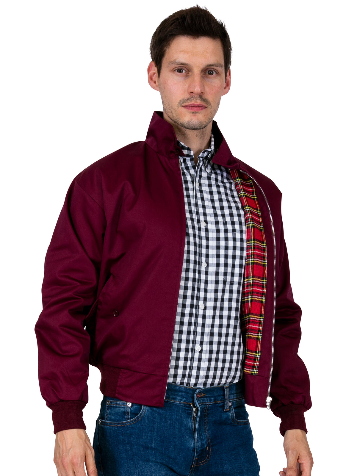 Burgundy Mens Harrington Jacket Mod Jackets Relco London