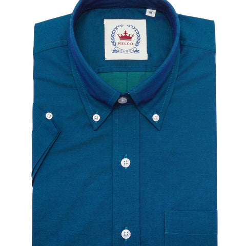 Short Sleeve  - Two Tone Blue - Up to Size 5XL
