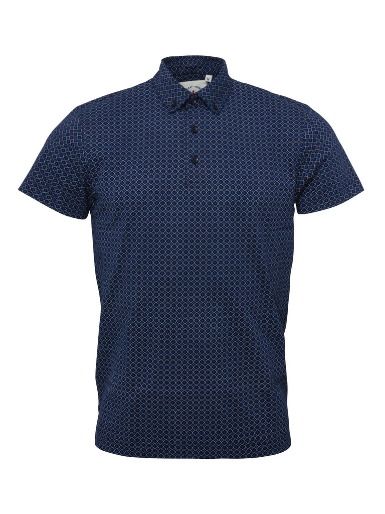 Men's Navy Printed Polo shirt - Polo 6