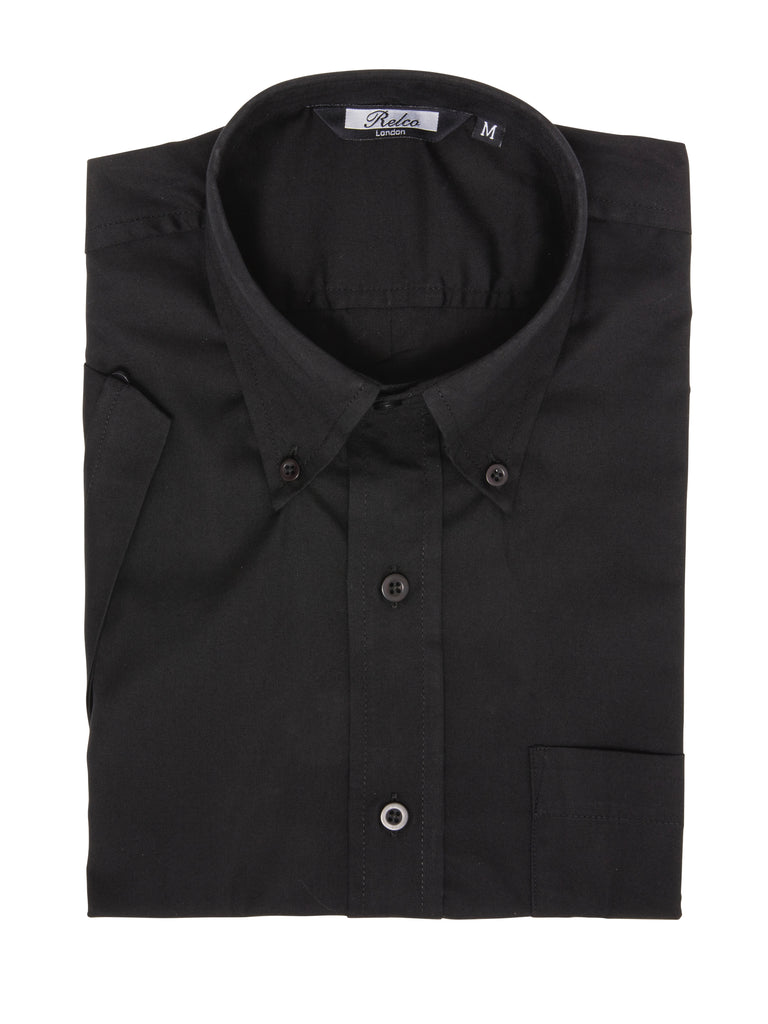 Vintage Shirt - Oxford Weave Classic - BLACK - Up to 5XL