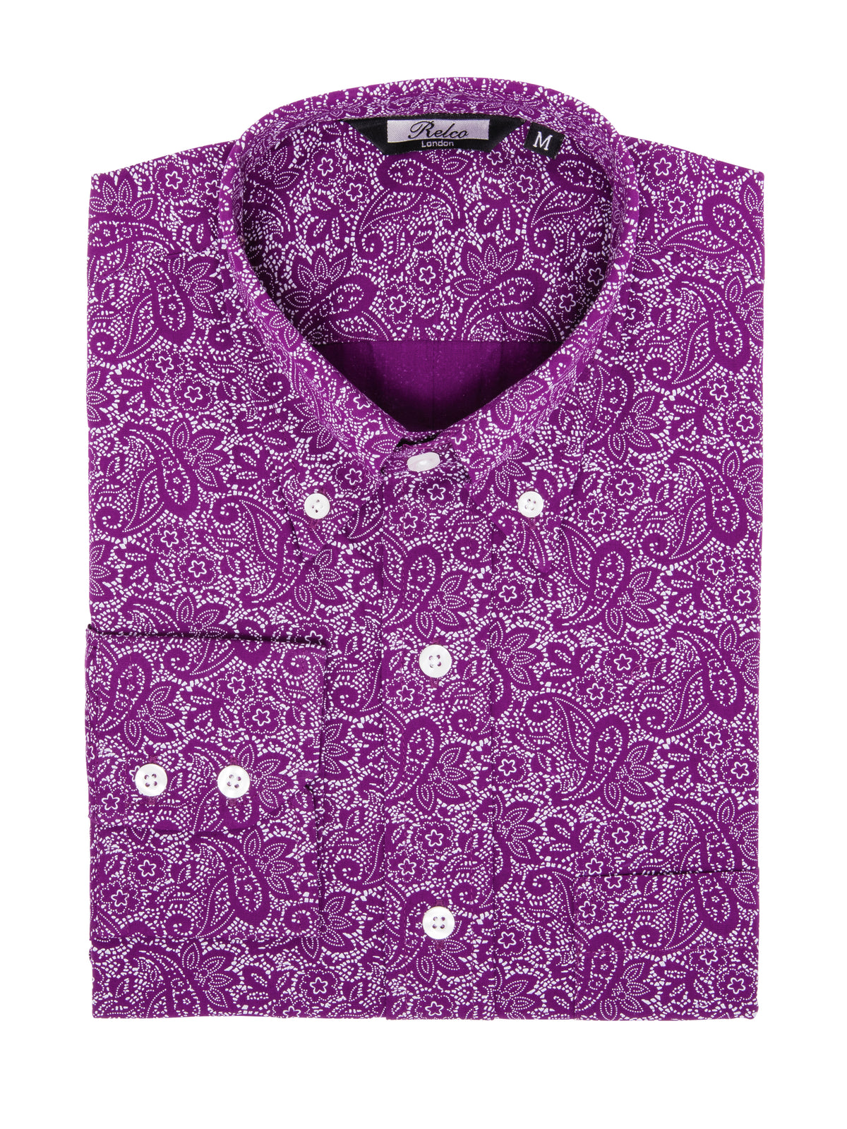 Paisley Print Button Down Top, Purple Door Boutique