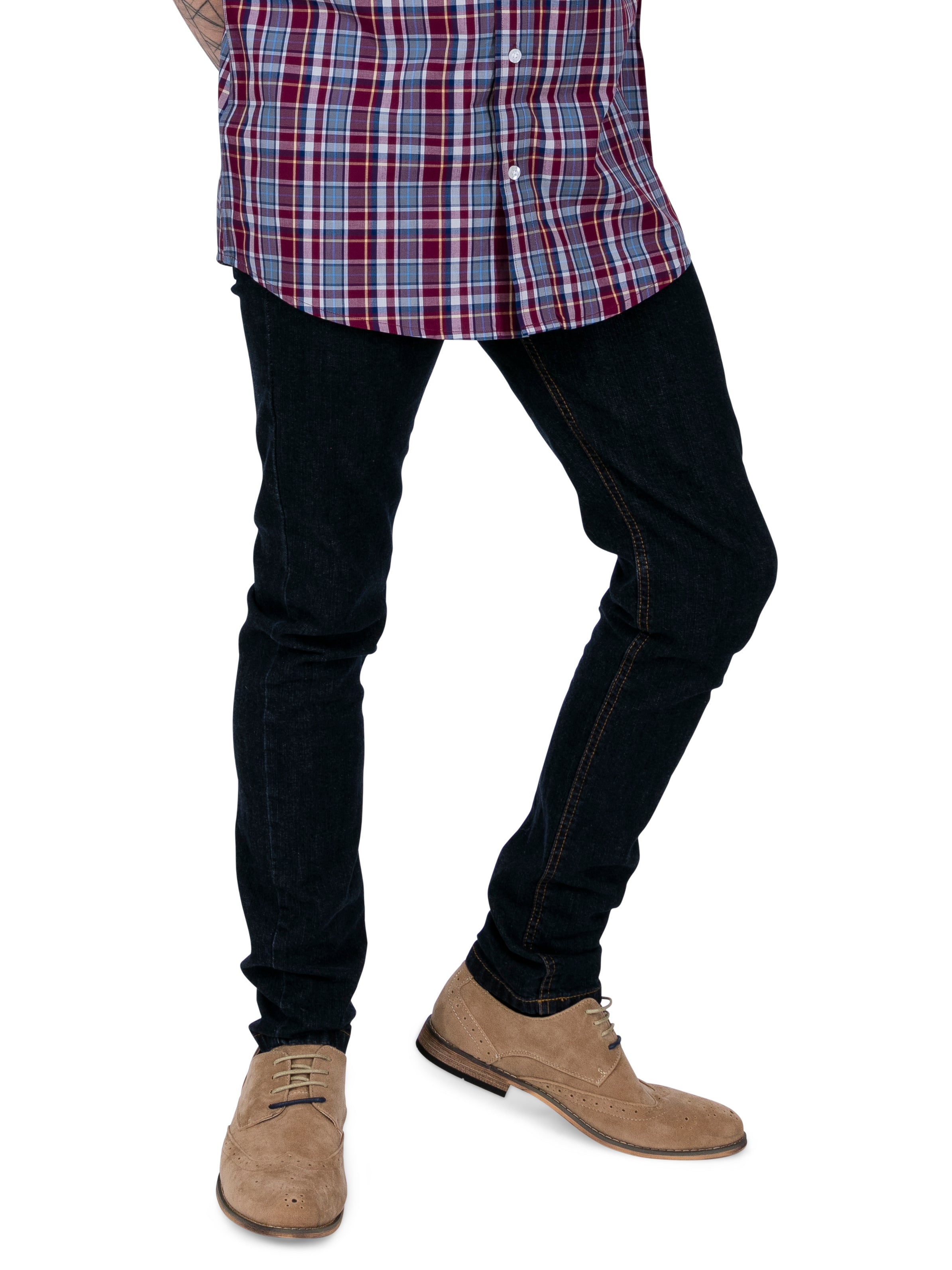 Relco Jeans Skinny Stretch Indie Rétro Vintage Noir Rouge Indigo Bleu 28 - 40