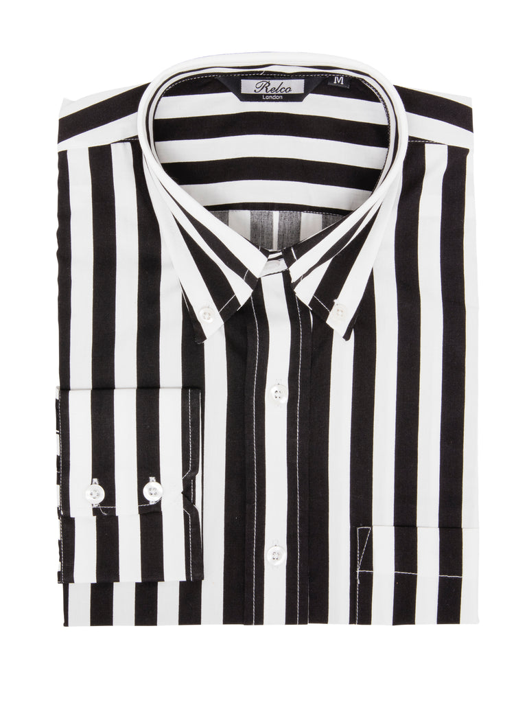 Vintage Shirt - Black and White Stripe